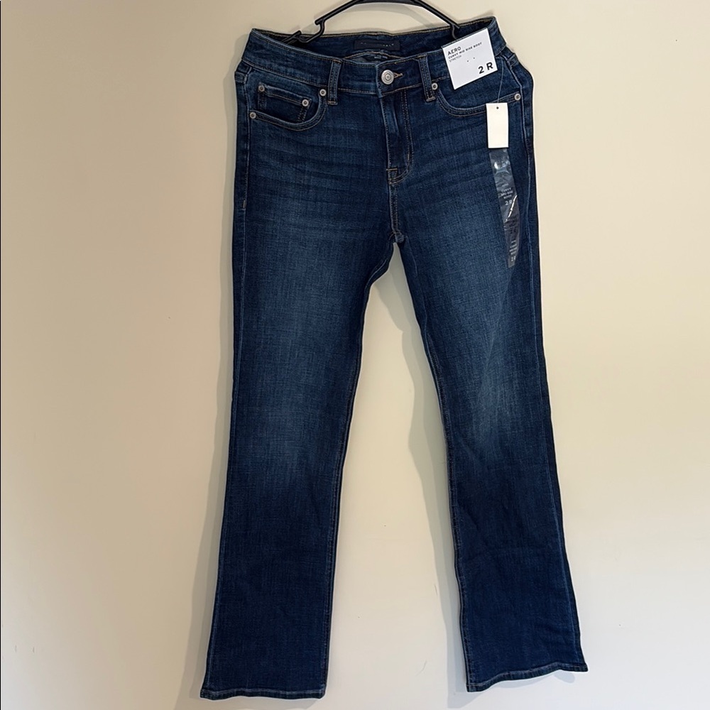 Aeropostale Dark Blue Curvy Mid Rise Boot Cut Women's Jeans